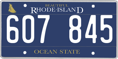 RI license plate 607845