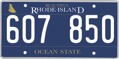 RI license plate 607850