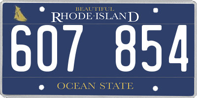 RI license plate 607854