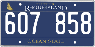 RI license plate 607858