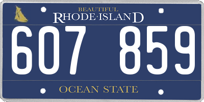 RI license plate 607859