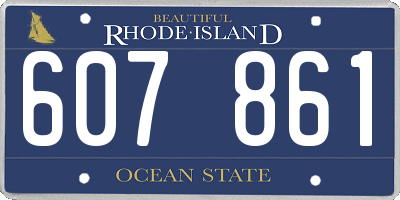 RI license plate 607861