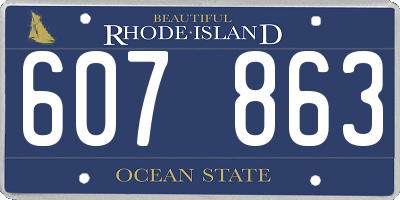 RI license plate 607863