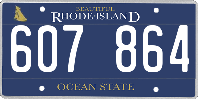 RI license plate 607864