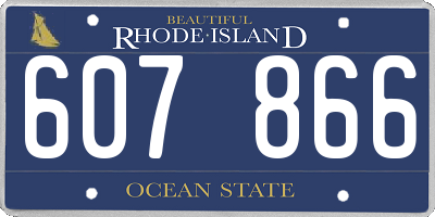 RI license plate 607866