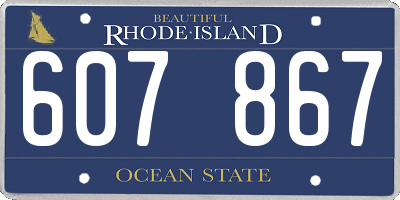 RI license plate 607867
