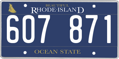 RI license plate 607871