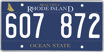RI license plate 607872