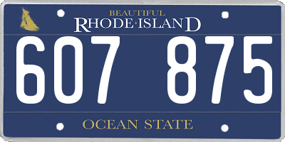 RI license plate 607875