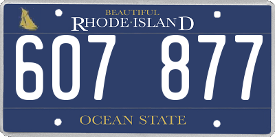 RI license plate 607877