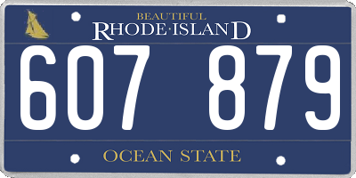RI license plate 607879