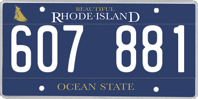 RI license plate 607881
