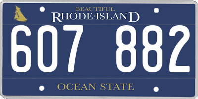 RI license plate 607882