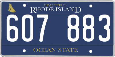 RI license plate 607883