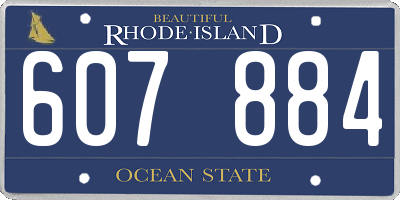RI license plate 607884