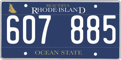 RI license plate 607885
