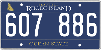 RI license plate 607886