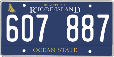 RI license plate 607887