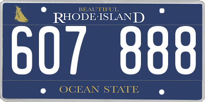 RI license plate 607888