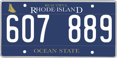 RI license plate 607889