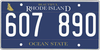 RI license plate 607890