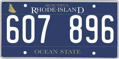 RI license plate 607896