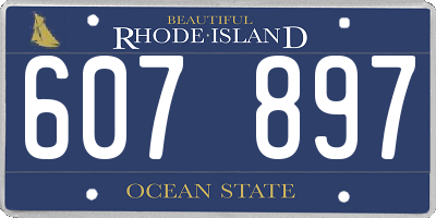 RI license plate 607897