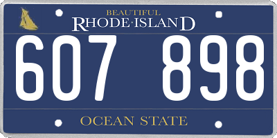 RI license plate 607898