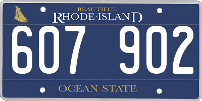 RI license plate 607902