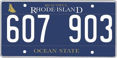 RI license plate 607903