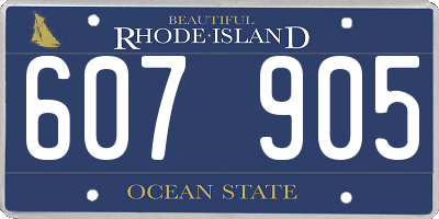 RI license plate 607905