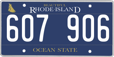 RI license plate 607906
