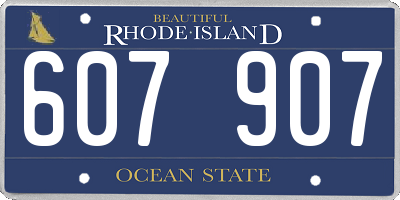 RI license plate 607907