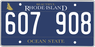 RI license plate 607908