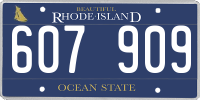 RI license plate 607909