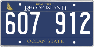 RI license plate 607912
