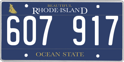 RI license plate 607917