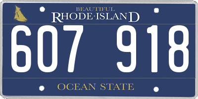 RI license plate 607918