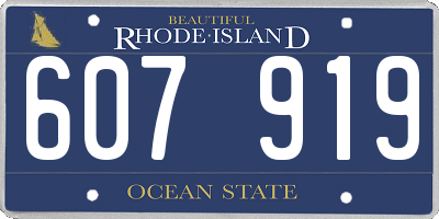 RI license plate 607919