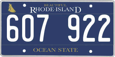 RI license plate 607922