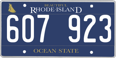 RI license plate 607923