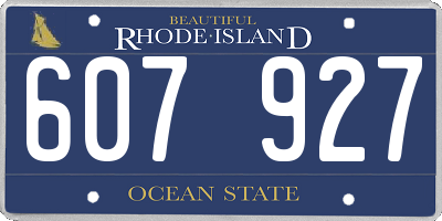 RI license plate 607927