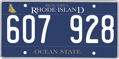 RI license plate 607928