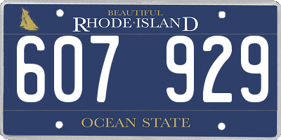 RI license plate 607929