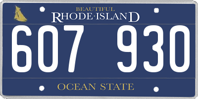 RI license plate 607930