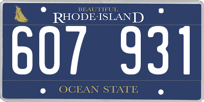RI license plate 607931