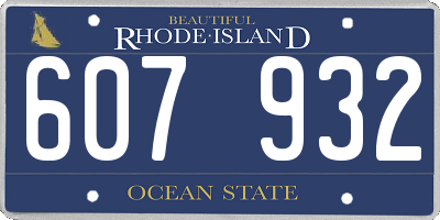 RI license plate 607932