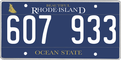RI license plate 607933