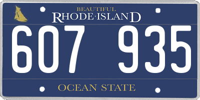 RI license plate 607935