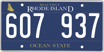 RI license plate 607937